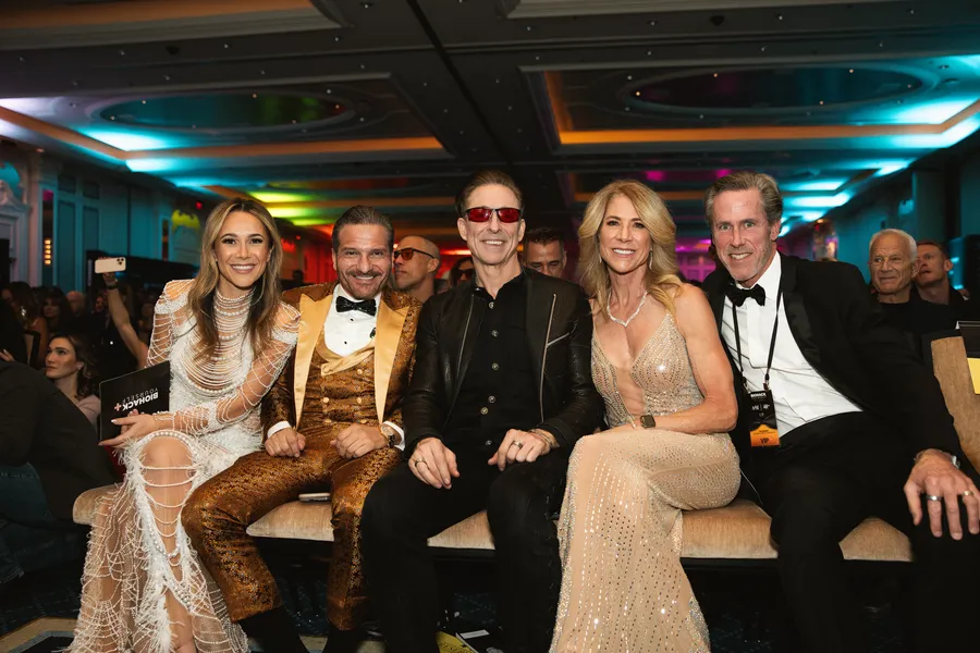 Anthony and TereZa with guests at the after party